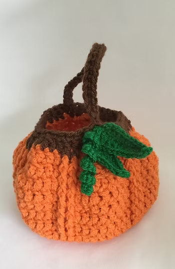 Crochet Pumpkin Trick or Treat Bag