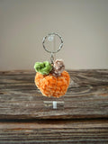 Crochet Chenille Pumpkin Keychain