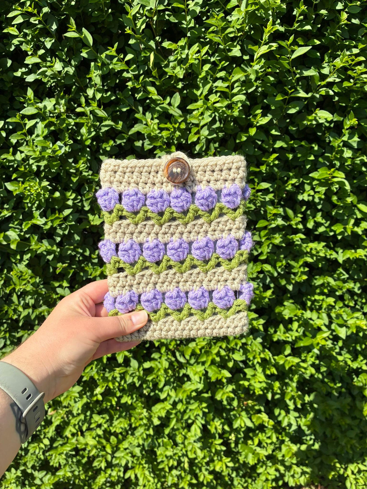 Crochet Field of Tulips Kindle Sleeve