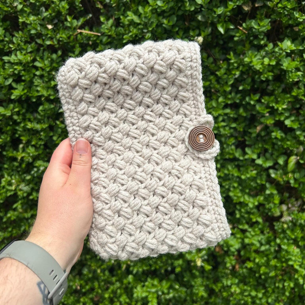 Bean Cosy Book Sleeve, Handmade Crochet Book Protector Cover, Book Pouch
