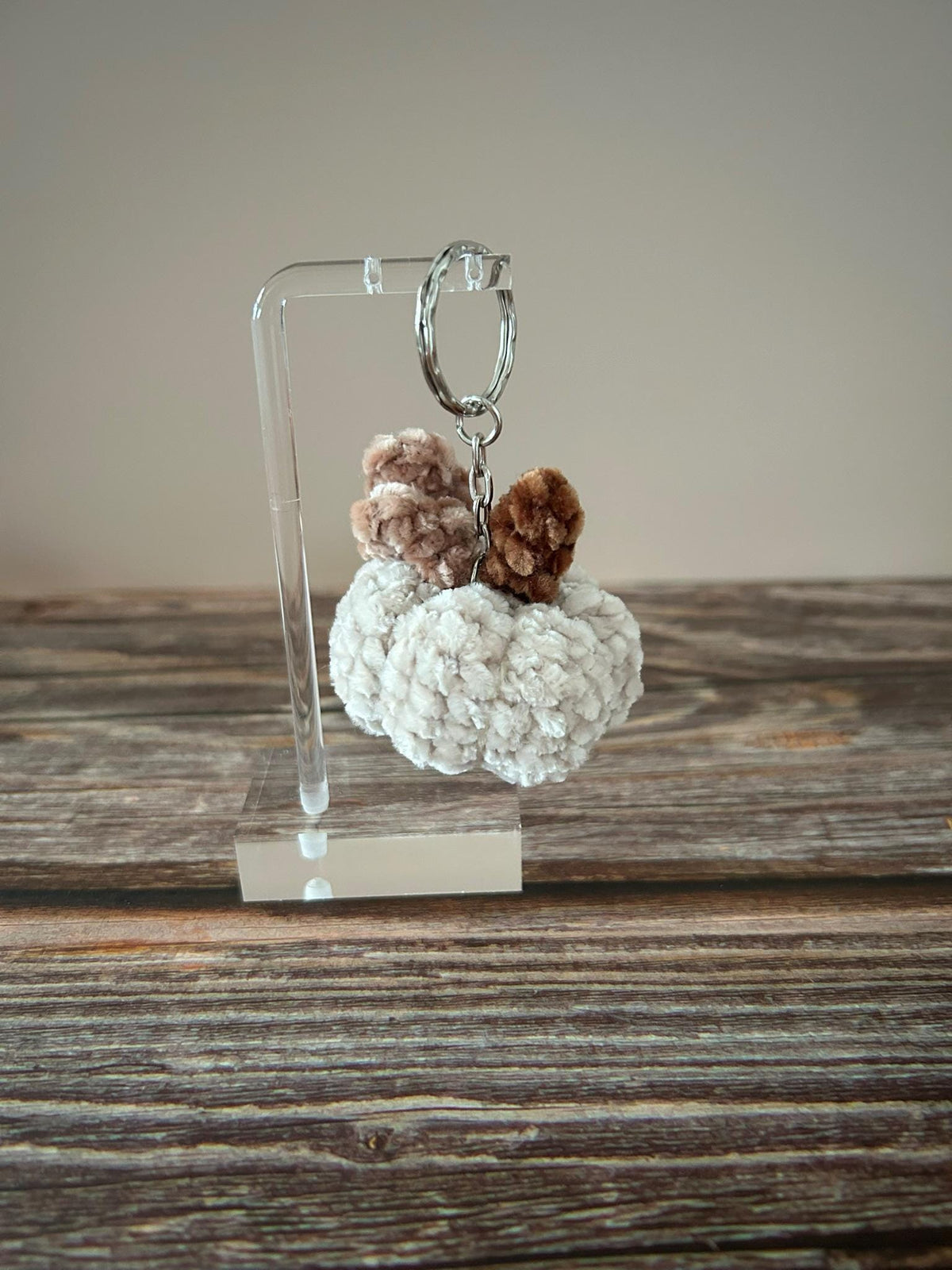Crochet Chenille Pumpkin Keychain Keyring Bag Charm