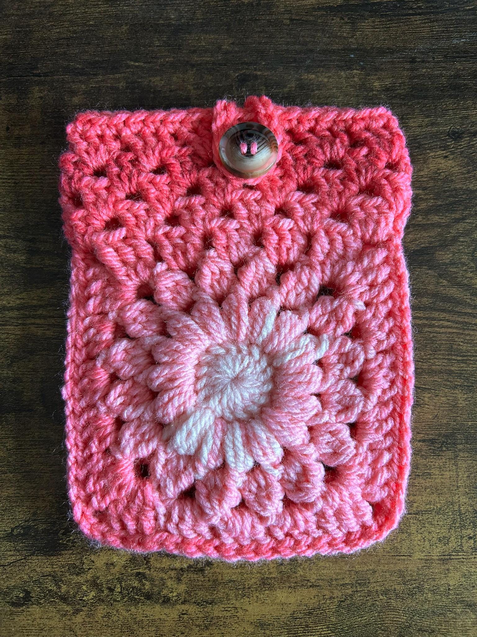 Crochet Flower Kindle Sleeve, E-reader Sleeve Case