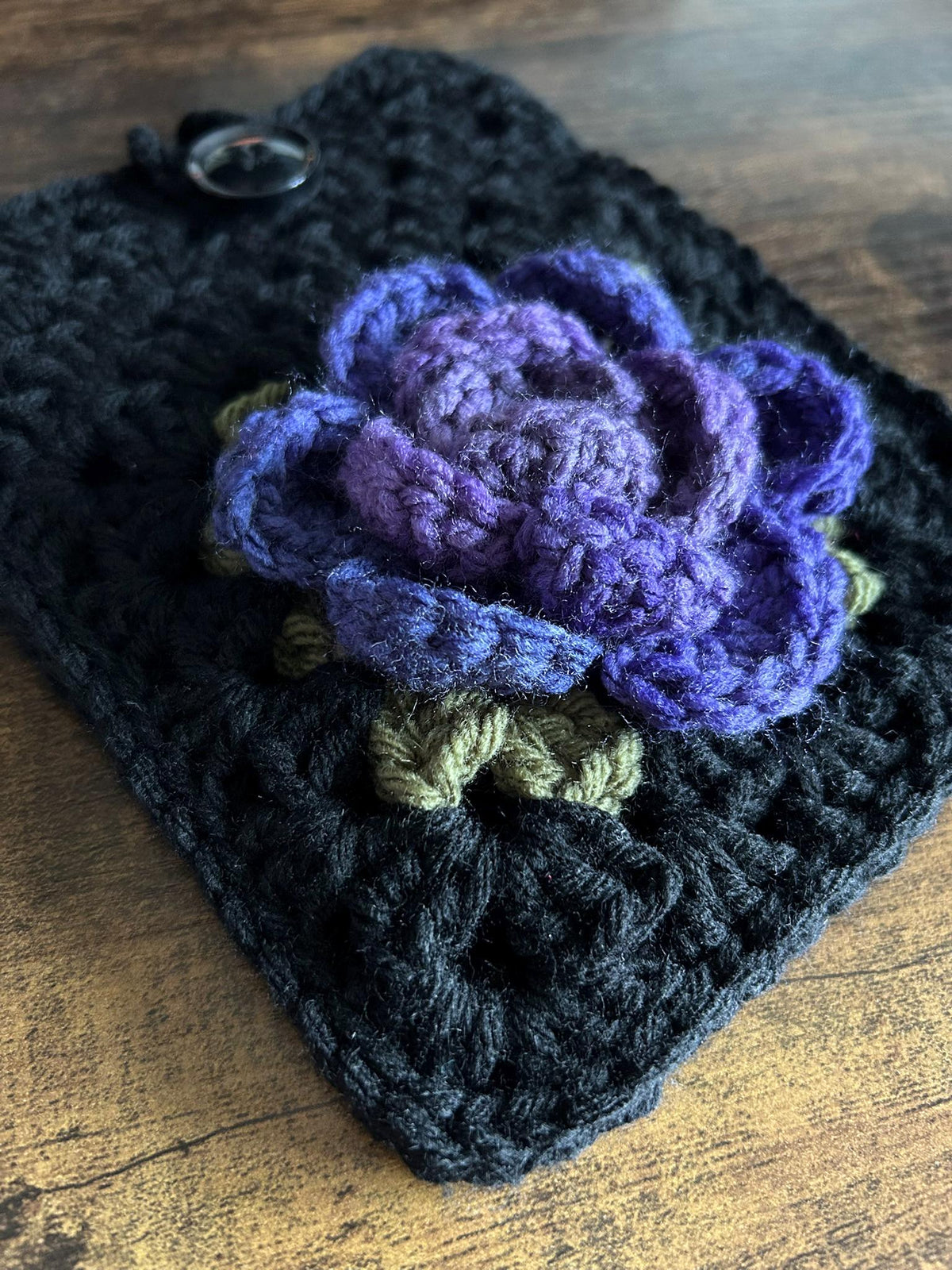 Crochet Rose Kindle Sleeve, E-reader Cover Case