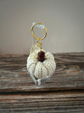 Crochet Cream Pumpkin Keychain
