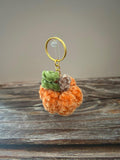 Crochet Chenille Pumpkin Keychain Keyring Bag Charm