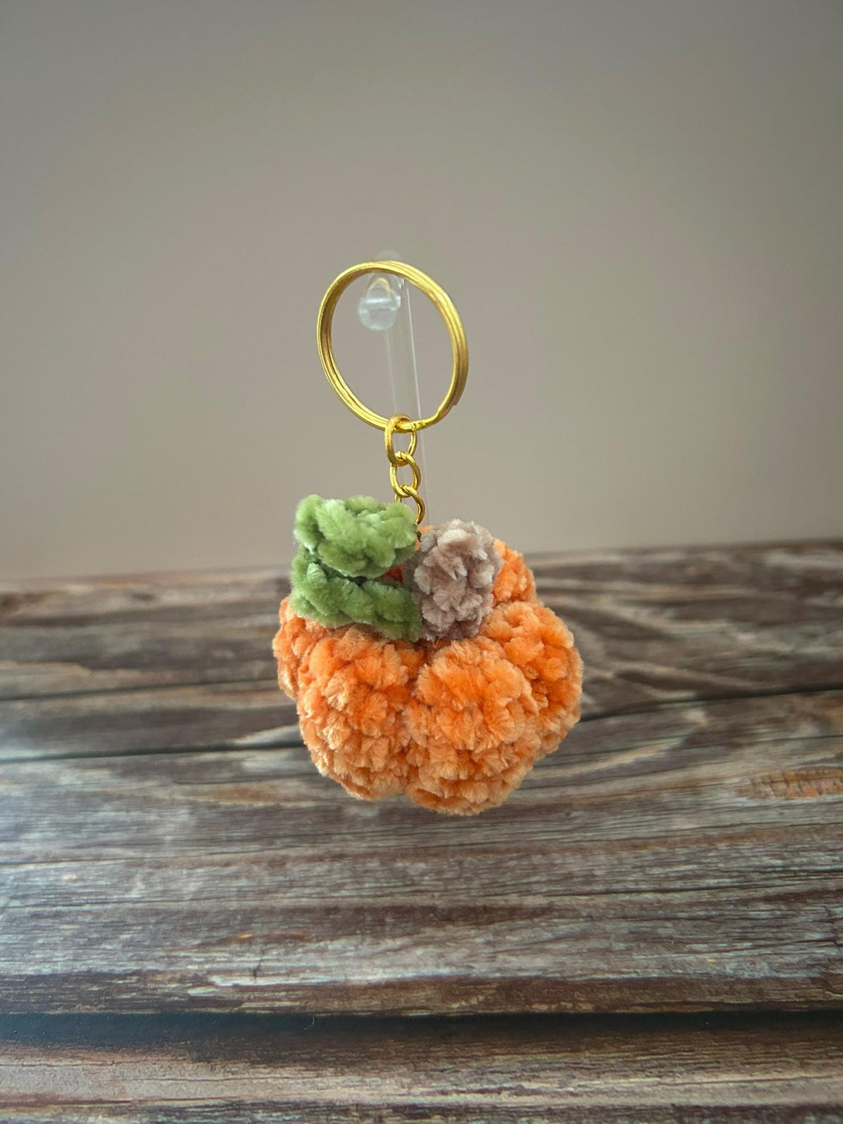 Crochet Chenille Pumpkin Keychain Keyring Bag Charm