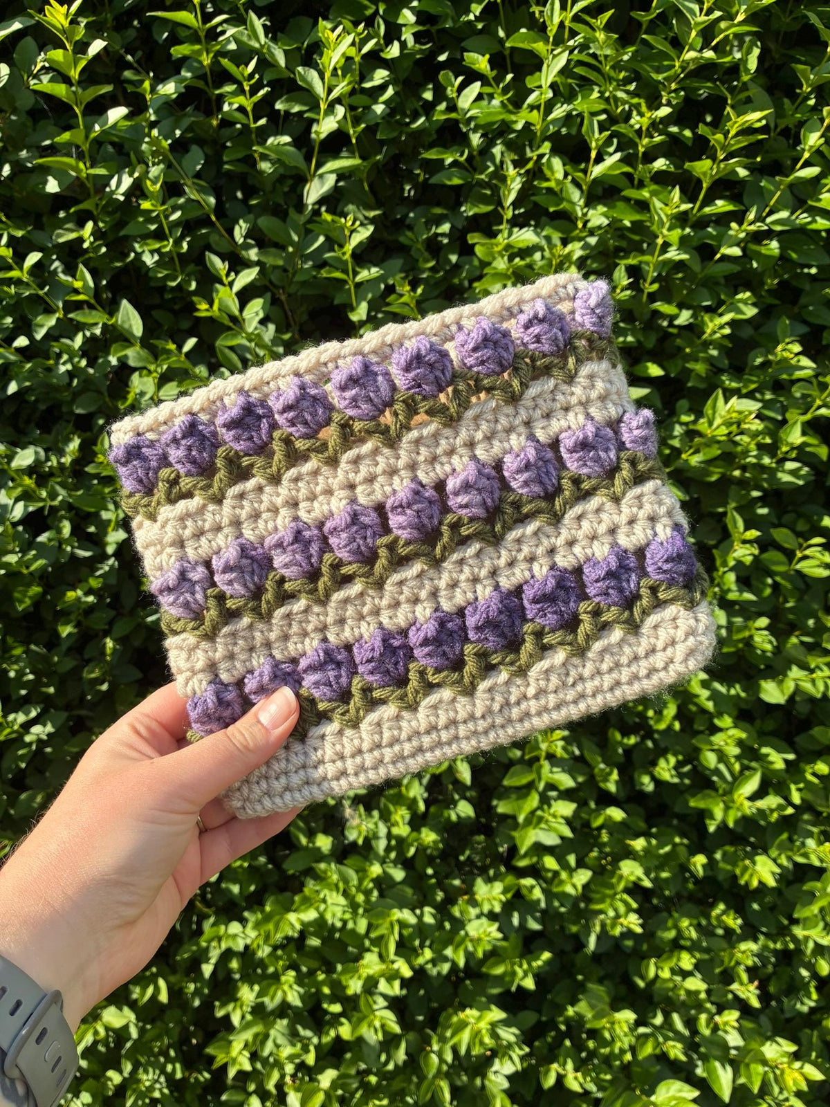 Crochet Field of Tulips Book Sleeve