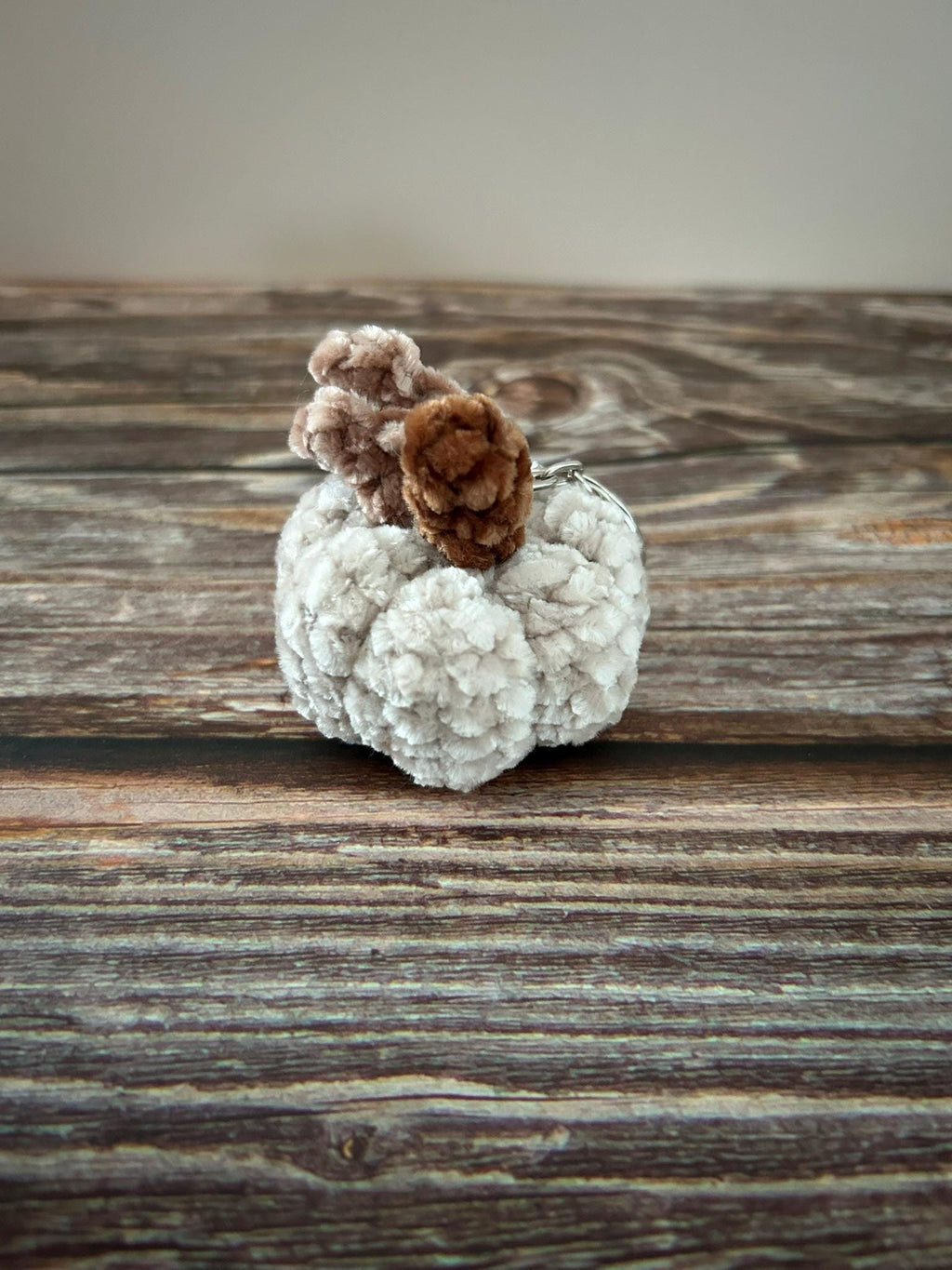 Crochet Chenille Pumpkin Keychain Keyring Bag Charm