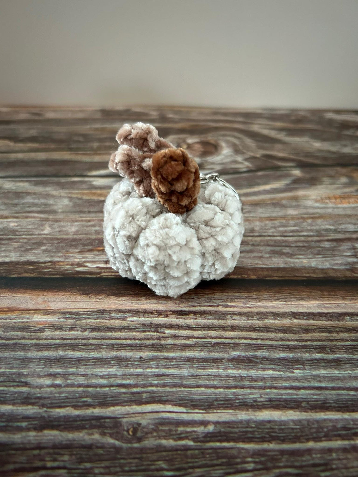 Crochet Chenille Pumpkin Keychain Keyring Bag Charm