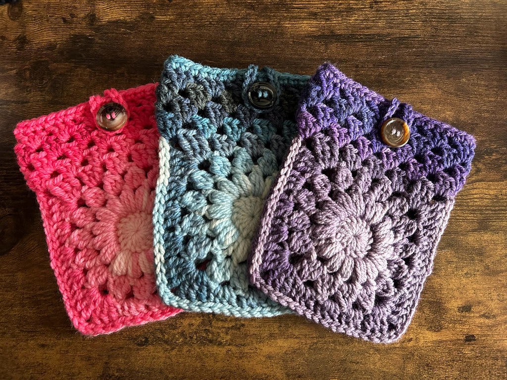 Crochet Flower Kindle Sleeve, E-reader Sleeve Case