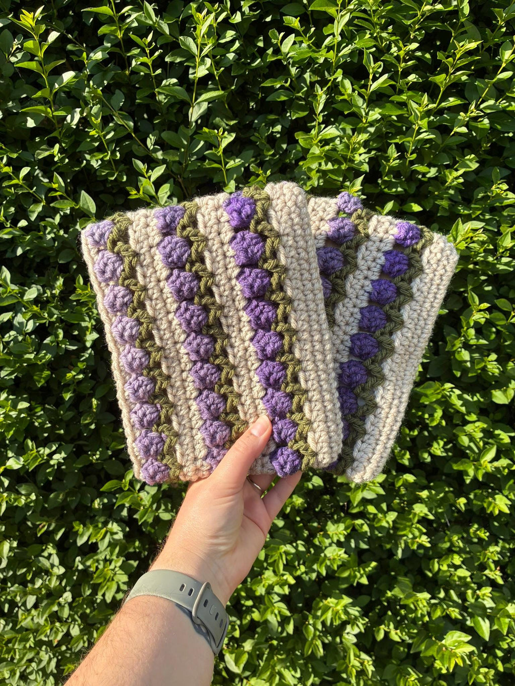 Crochet Field of Tulips Book Sleeve
