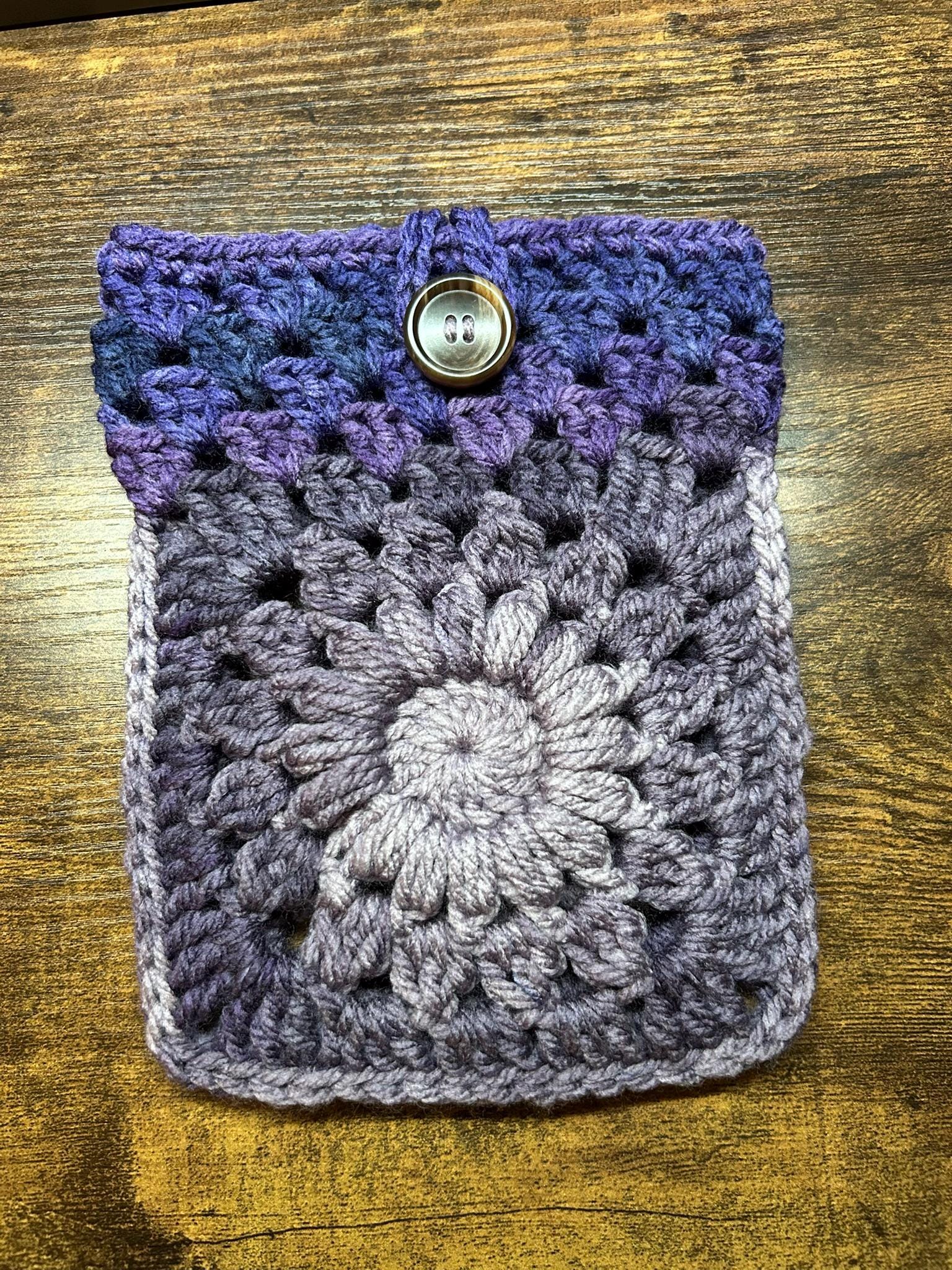 Crochet Flower Kindle Sleeve, E-reader Sleeve Case