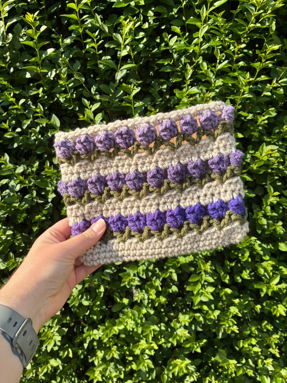 Crochet Field of Tulips Book Sleeve
