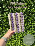 Crochet Field of Tulips Book Sleeve Pattern, Chunky Yarn Flower Book Protector, PDF Download