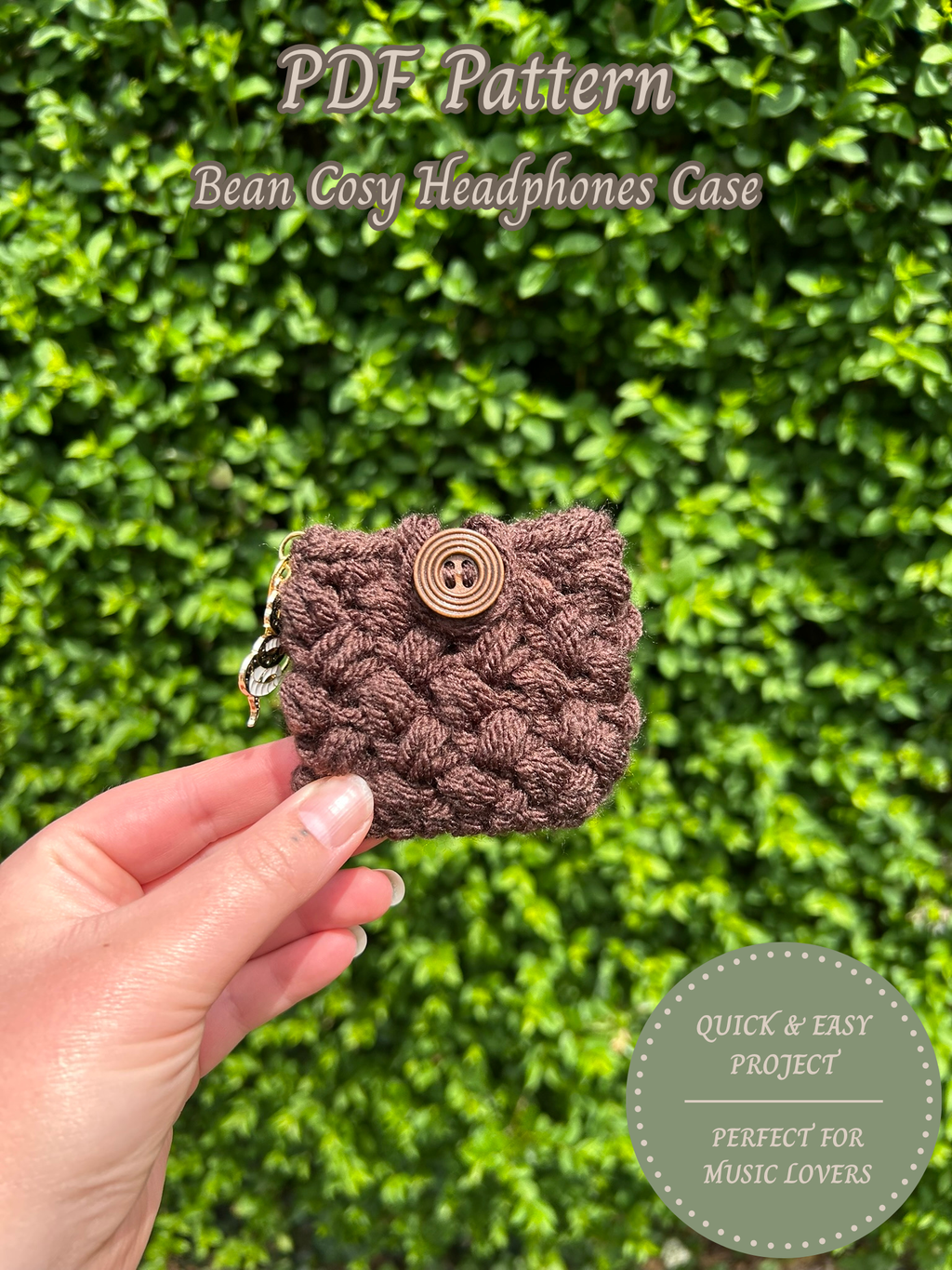 Crochet Bean Cosy Headphone Case Pattern | AirPods Case | Earbuds Holder | PDF Pattern