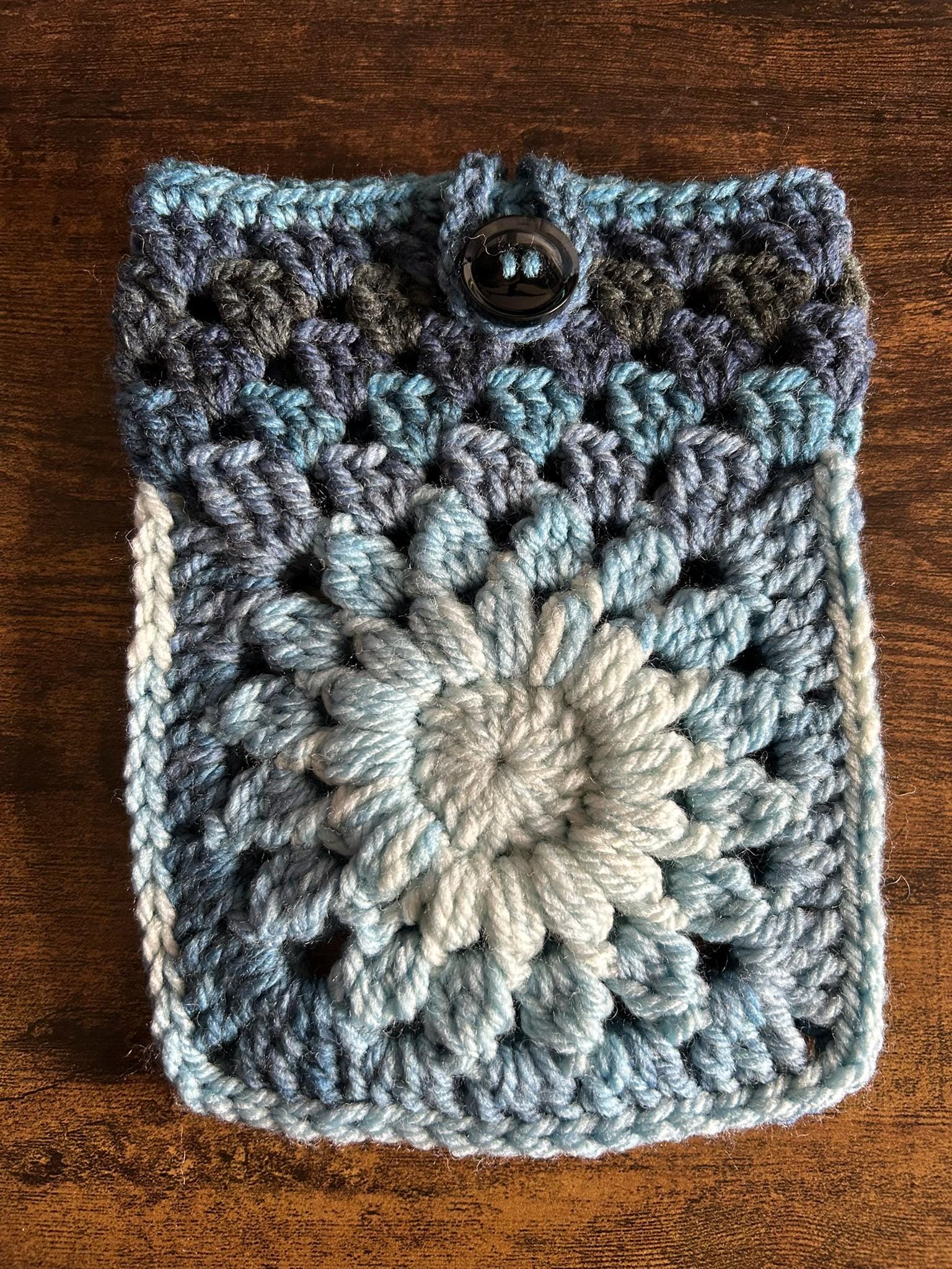 Crochet Flower Kindle Sleeve, E-reader Sleeve Case