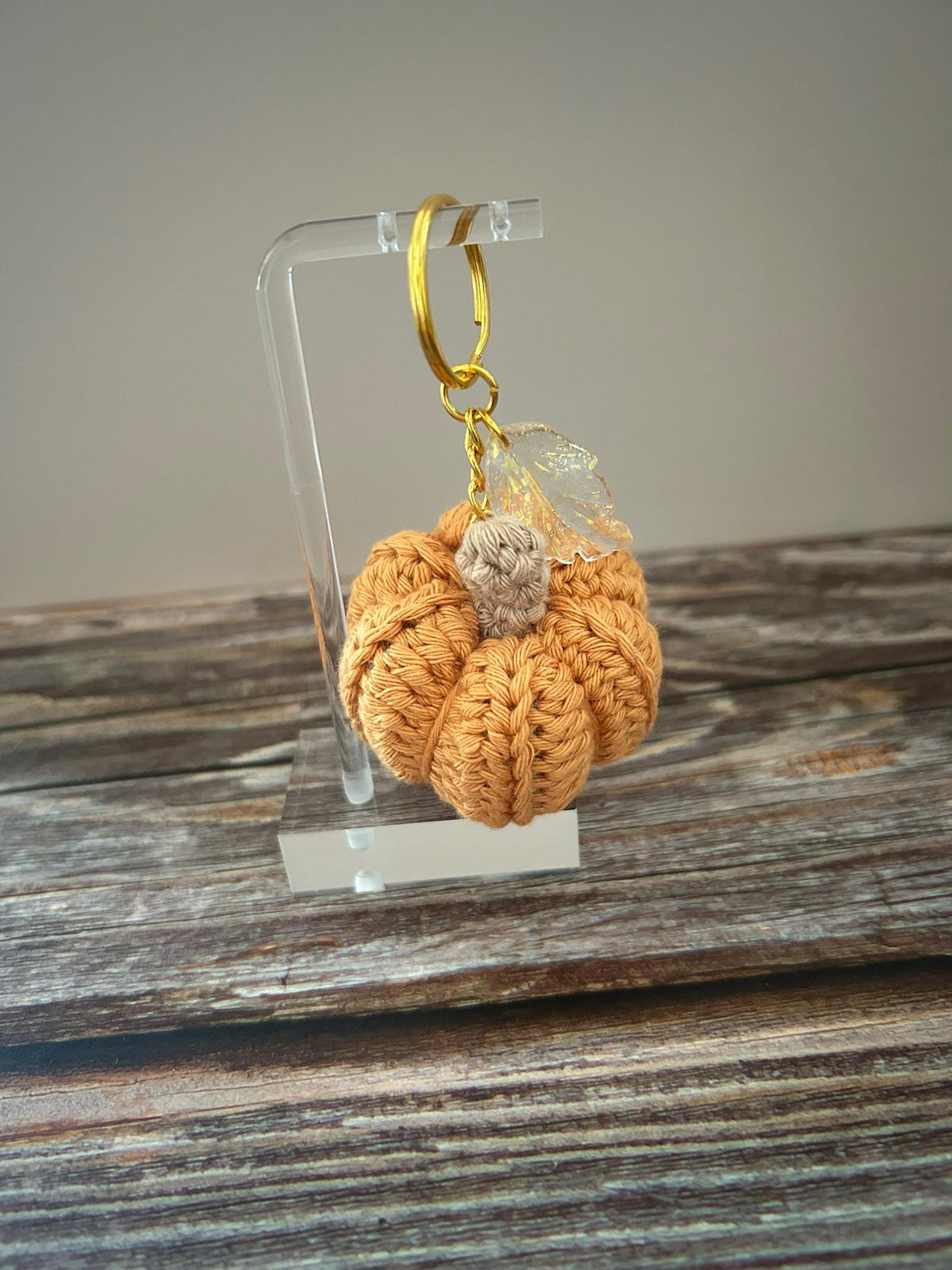 Crochet Pumpkin Keychain Keyring Bag Charm