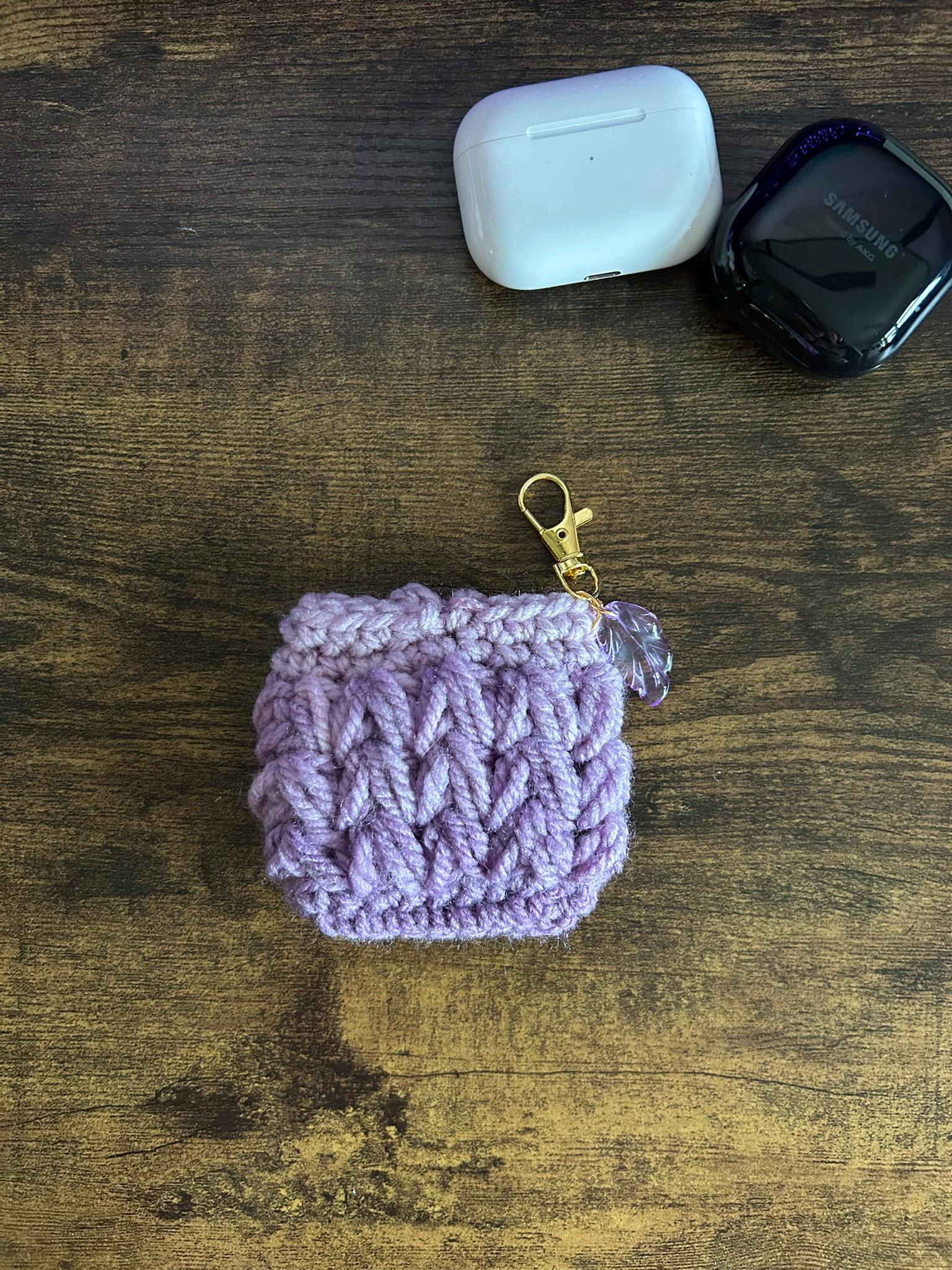 Crochet Earphones, Ear buds Sleeve Case