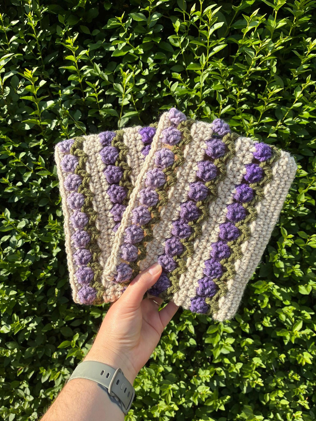 Crochet Field of Tulips Book Sleeve