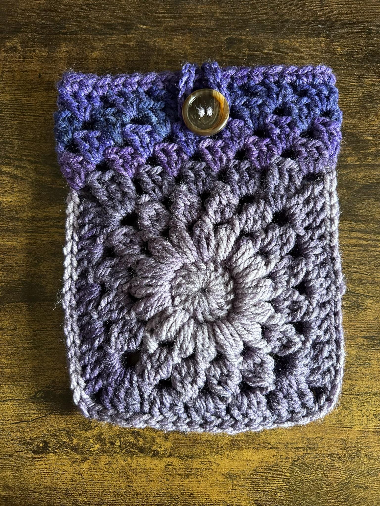 Crochet Flower Kindle Sleeve, E-reader Sleeve Case
