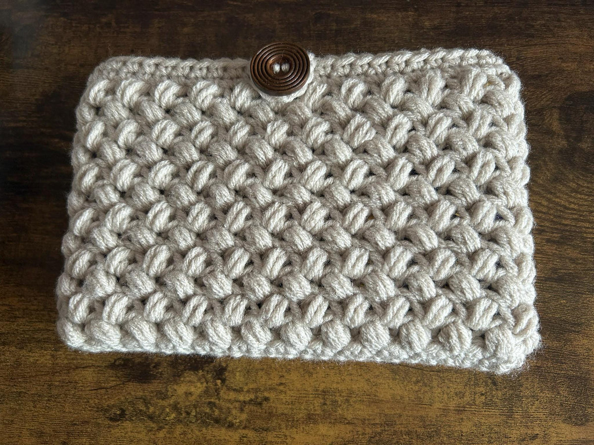 Bean Cosy Book Sleeve, Handmade Crochet Book Protector Cover, Book Pouch