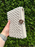 Bean Cosy Book Sleeve, Handmade Crochet Book Protector Cover, Book Pouch