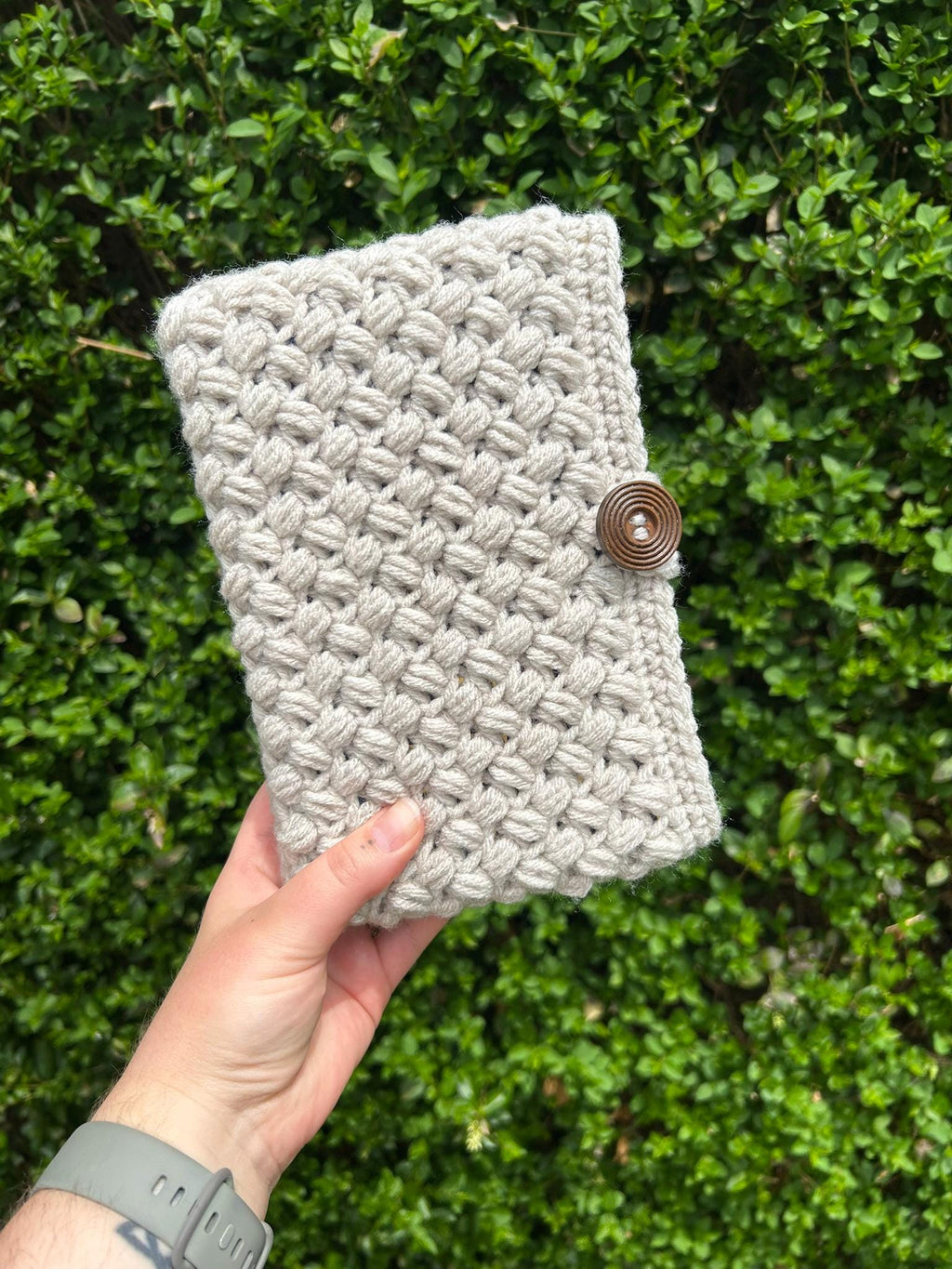 Bean Cosy Book Sleeve, Handmade Crochet Book Protector Cover, Book Pouch