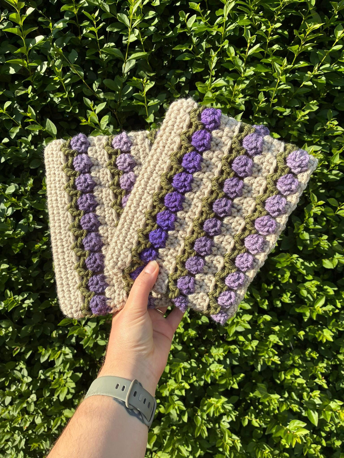 Crochet Field of Tulips Book Sleeve
