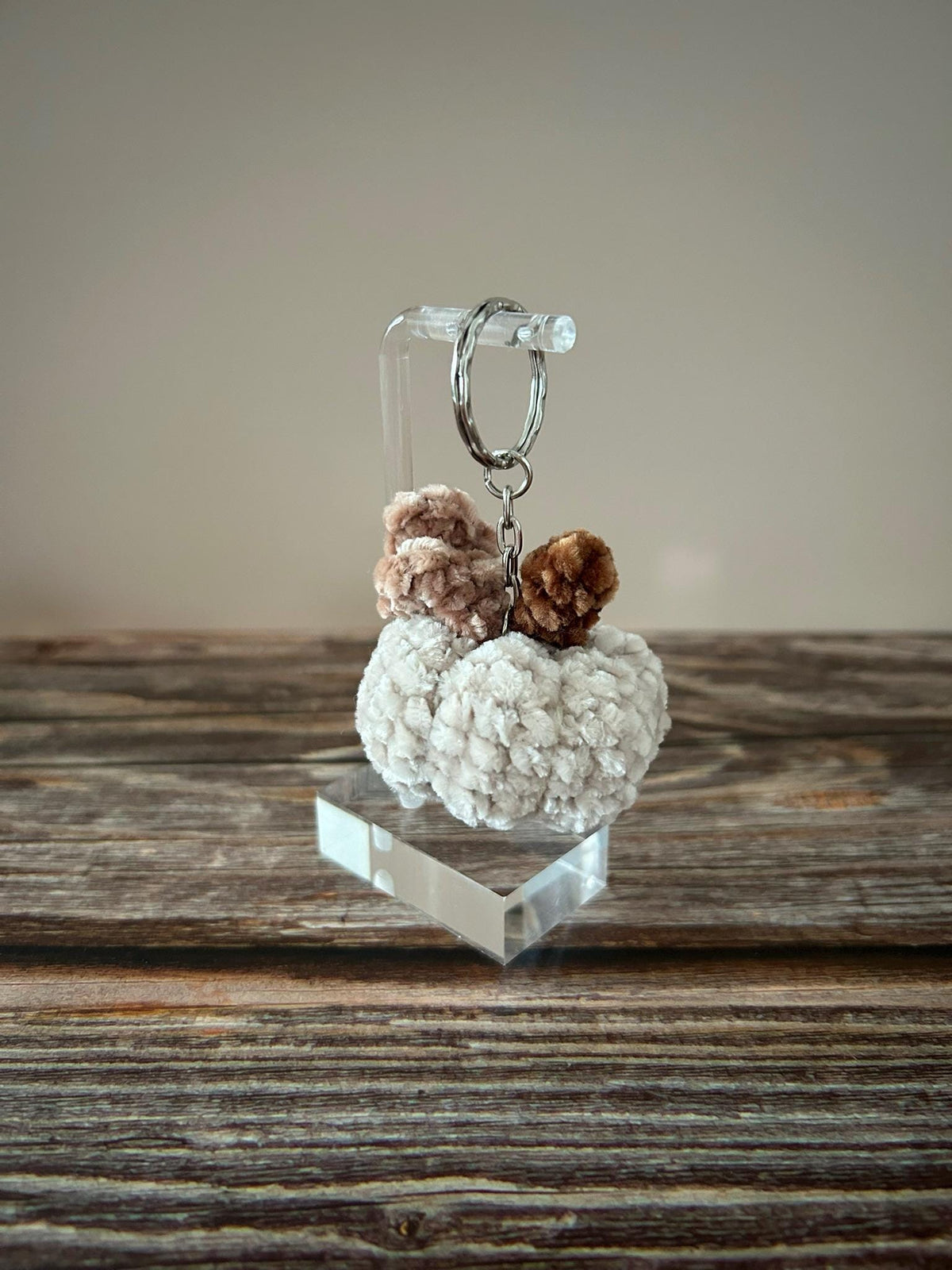 Crochet Chenille Pumpkin Keychain Keyring Bag Charm